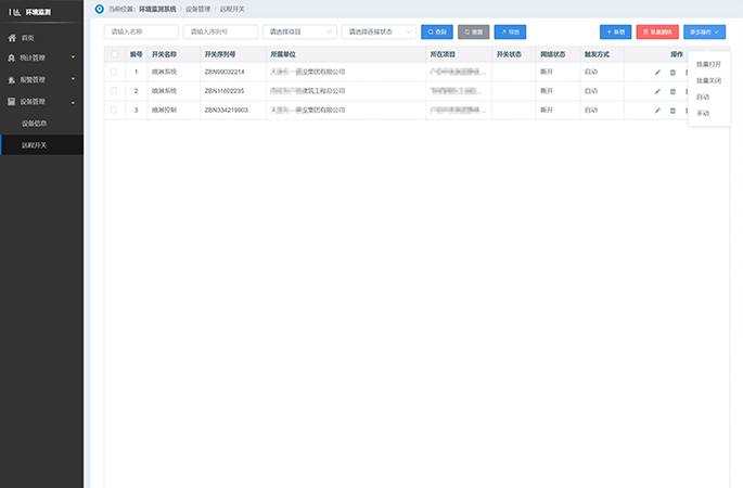 智能聯(lián)動(dòng)噴淋管理，或遠(yuǎn)程一鍵控制